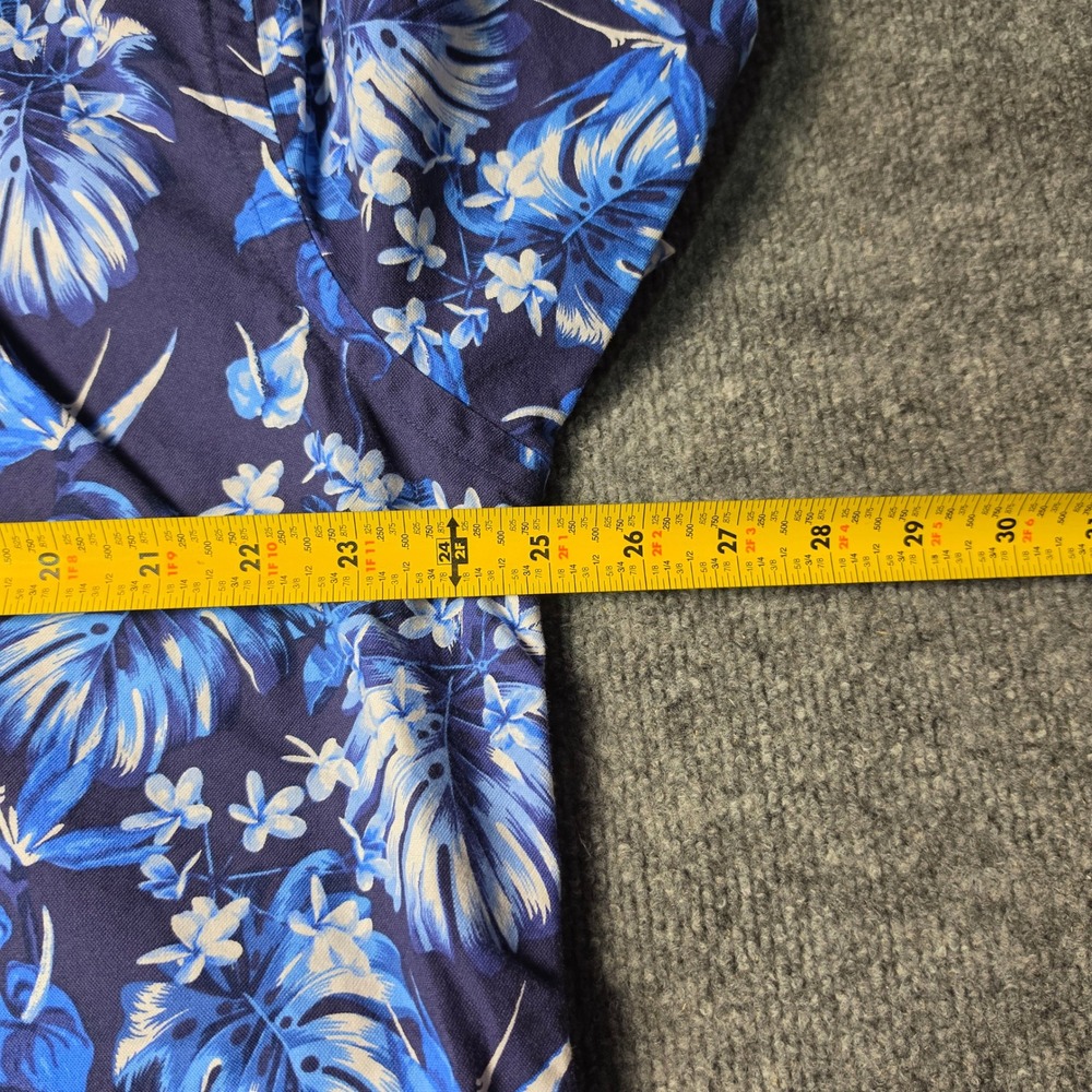 Polo Ralph Lauren Mens XL Blue Tropical Floral Monstera Cotton Button Down Shirt - Picture 7 of 7
